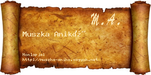 Muszka Anikó névjegykártya