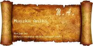 Muszka Anikó névjegykártya
